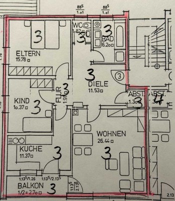 3-Zimmer-Wohnung mit Süd-Balkon; 1. OG