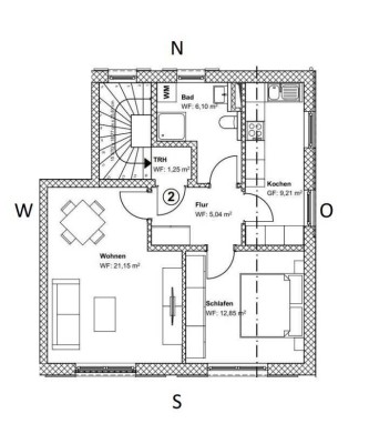 Schöne 2 Zimmer Wohnung in Perchting