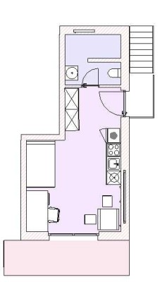 1-Zimmer-Appartement mit EBK und Balkon in Passau/Schalding l.d.D.