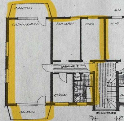 Schöne 3-Zimmer Wohnung mit Balkon und Garage in Motten