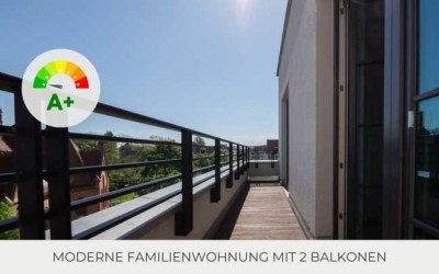 ** Moderne Wohnung über den Dächern Leipzigs | 2 moderne Bäder | 2 Terrassen | Parkett | Tiefgarage