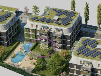 GRÜNE STADTVILLEN - Gartenwohnung mit 2 Zimmern | Holzbauweise - Erdwärme - Nachhaltig | Provisionsfrei!