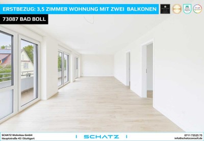 Erstbezug: 3,5 Zimmer Wohnung mit zwei Balkonen
