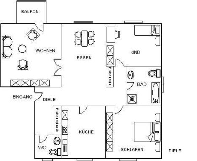 Helle 3-Zimmer Wohnung mit Balkon in ruhiger Lage