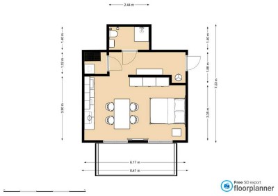 NK-ALL-INC: Voll möblierte moderne und gepflegte 1,5-Zimmer-Wohnung mit Terrasse in Köln-Bayenthal