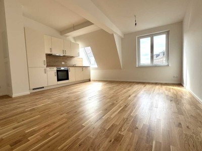 Stilvolle 2-Raum-Wohnung im Erstbezug mit EBK und Tageslichtbad mit Wanne