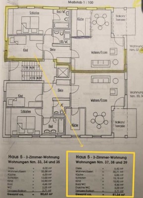 Helle 3-Zimmer Wohnung in Ludwigsburg mit 82 m²