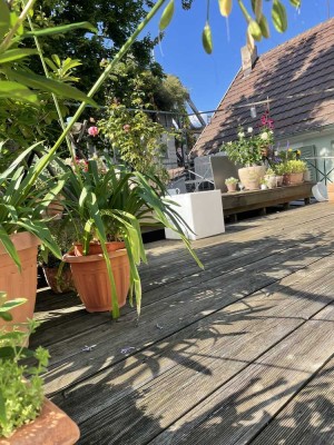 Traumhafte Esslinger Altstadt, Kulturdenkmal, Dachterrasse, klein, fein, mein Esslingen