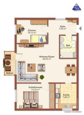 +++ 73 m² / 3,5 Zi. / neues Bad / EBK / kleiner Balkon / TG / urbane Lage: helle ETW in HN-Frb. +++