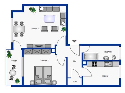 Gepflegte 2-Zimmer-Wohnung in gefragter Wohnlage (WE95)