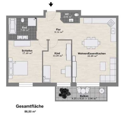 Erstbezug: 3-Zimmer-Wohnung ideal für Pendler mit Balkon und Einbauküche in ruhiger Lage