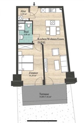 Moderne 2-Zimmer-Wohnung mit Terrasse & E-Stellplatz im Lokschuppen Buchholz