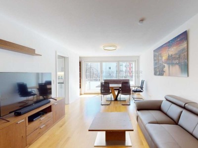 Vermietete, hochwertig vollmöblierte 3-Zimmer-Wohnung mit Süd-Balkon und Tiefgaragenstellplatz