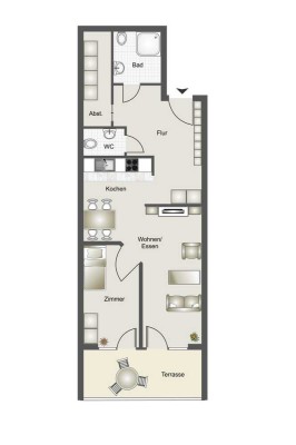 Moderne, barrierefreie 2,5-Zimmer-Wohnung in Langgöns mit Terrasse und EBK
