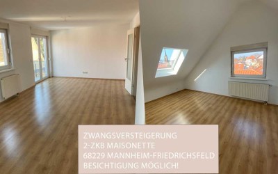 Zwangsversteigerung 2-ZKB-Maisonette-Wohnung mit Balkon und EBK, Besichtigung möglich!