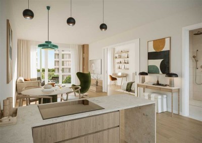 Gemütliche 2-Zimmer-Neubauwohnung mit offener Küche im elyse Servicewohnen.