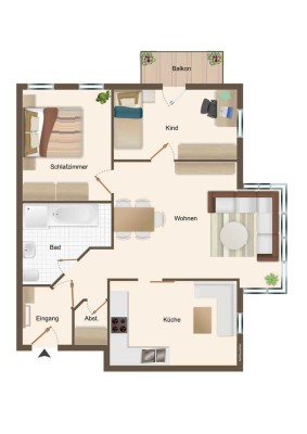 Renovierte 3-Zimmer-Wohnung mit Balkon in Regen