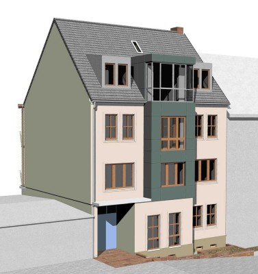 Stilvolle DG-Wohnung in Merseburg mit Schlossblick vom Balkon
