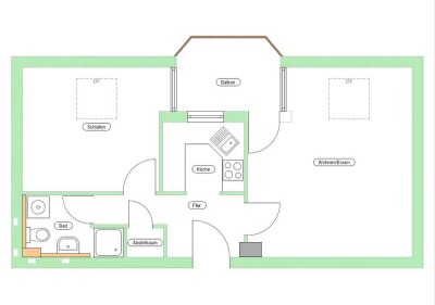 Helle 2-Zimmer Dachgeschosswohnung mit Balkon in Kuchen