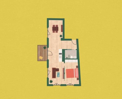 Gehobene 2-Zimmer-Wohnung mit Balkon im 1. OG in Berlin-Niederschönhausen