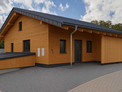 Exklusives Wohnerlebnis im Naturholzhaus als Doppelhaushälfte, ideal für Familien bis zu 3 Personen