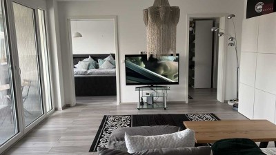 Stilvoll, geräumig, vollmöbliert luxuriös 2,5-Zimmer-Wohnung, Balkon und EBK in Ludwigshafen