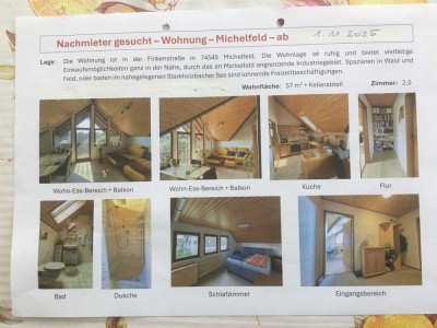 Geschmackvolle 2,5-Raum-Dachgeschosswohnung mit geh. Innenausstattung mit Balkon und EBK