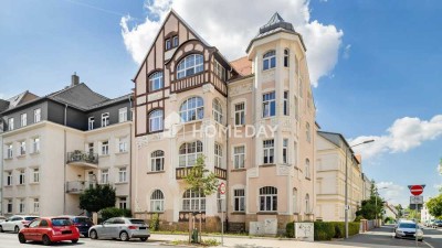 Ruhig, sonnig, stilvoll: 3‑Zimmer-Wohnung mit Wintergarten in geschichtsträchtigem Haus