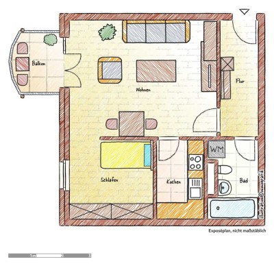 Bezugsfreie 1,5-Zi. Wohnung mit Balkon zur Elbe 3.OG - mit PKW Stellplatz in Tiefgarage - sehr ruhig