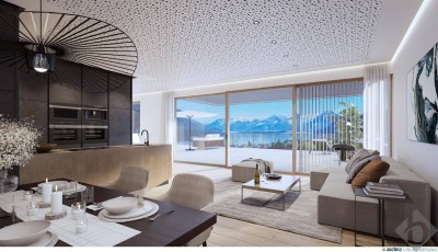 XXL Terrassenfläche über St. Gilgen: Luxus Neubauwohnung mit Panorama