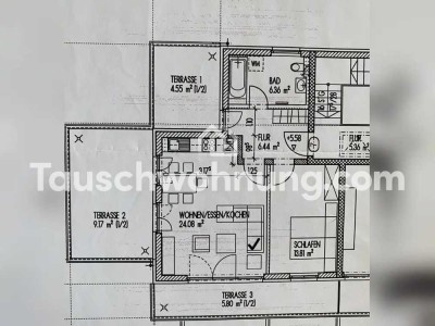 Tauschwohnung: 2 Zimmer wohnung mit 20qm Dachterrasse