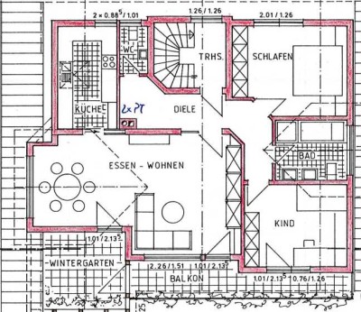 Exklusive, vollständig renovierte 3,5-Raum-DG-Wohnung mit Balkon in Kirchberg an der Murr