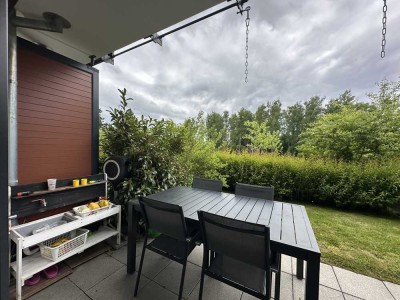 Erdgeschosswohnung mit Privatgarten und unverbautem Blick ins Grüne, Aufzug, Tiefgarage