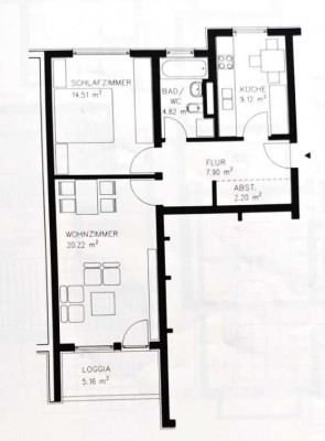 Schöne helle 2-Zimmer-Wohnung mit Balkon in Unterföhring