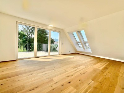 ERSTBEZUG - Moderne Dachgeschosswohnung - ca. 64m² NFL - 2 Zimmer - Klima - Garage (optional) - 2 Terrassen - Grünruhelage