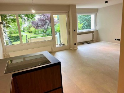 Wohnen&Arbeiten! Park-Garten- offene Küche 2 Bäder Terrasse TG -Erstbezug-ruhig&grün +Büro separat!