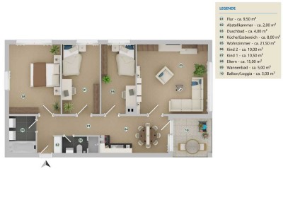 Familienfreundliche 4-Zimmer-Balkonwohnung in SZ-Thiede