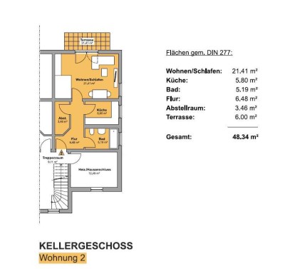 Kellergeschosswohnung in ruhiger Lage am Ortsrand von Neustadt