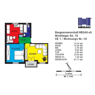 2-Zimmer-Wohnung in Singen-Süd