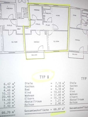 Erstbezug nach Sanierung: Stilvolle 3-Raum-Wohnung mit Balkon und Einbauküche in Mühldorf am Inn