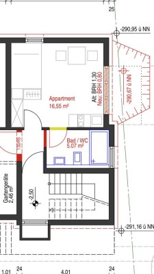Erstbezug nach Sanierung mit Balkon: schöne 1-Zimmer-Erdgeschosswohnung in Waiblingen
