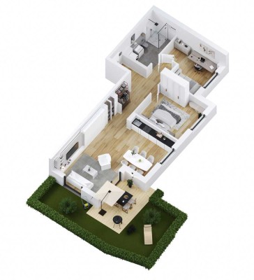 Erstbezug März 2026- 3 Zimmer Wohnung mit Südterrasse ,Garten und Tageslichtbad