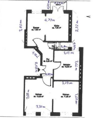 Portugiesenviertel (HH Neustadt), möblierte helle 2,5-Zimmer Whg mit Balkon, 60m2, 2. OG