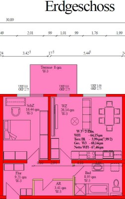 2 Zimmer Wohnung 67m2 mit EBK und Garten in Bruchsal