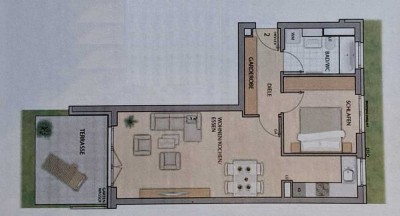 2-Zimmer-Wohnung mit Südterasse, kl. Garten und EBK in Schweitenkirchen