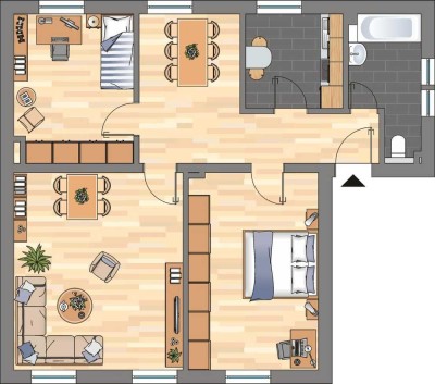 Schöne 3-Zimmer-Wohnung mit Laminat und neues Badezimmer in Duisburg Beeckerwerth