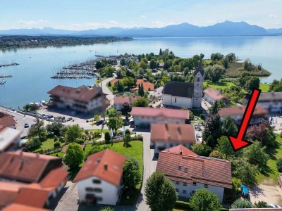 Erdgeschosswohnung mit Garten und Souterrain – Toplage Seebrucks nur 150 m zum Chiemsee!!