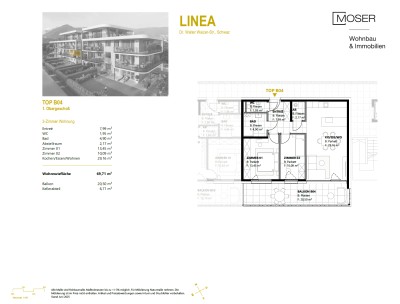 LINEA in Schwaz - Top B04 - 3-Zimmer-Neubauwohnung mit 20 m² Balkon