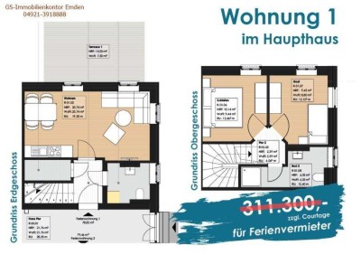 "Neuer Preis" Ferienwohnung "Gulfhof Rysum" im Schatten der Mühle „Wohnung Nr.1“ inkl. Mietgarantie