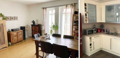 Schöne Altbau Wohnung saniert, ca. 67 qm, Balkon, Parkett, Küche, ruhig, Lechhausen nähe KUKA Augsbu